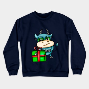 Christmas funny colored bull Crewneck Sweatshirt